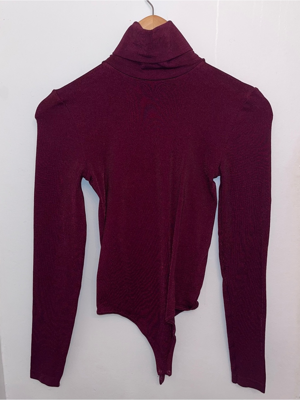 Wolford Deep Burgundy Turtleneck Bodysuit